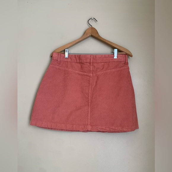Free People NWT coral Corduroy Mini Skirt button up - Picture 5 of 7
